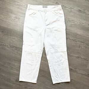 Everlane Carpenter Pants Jeans Women’s 12 White Cargo Utility Cotton Cropped